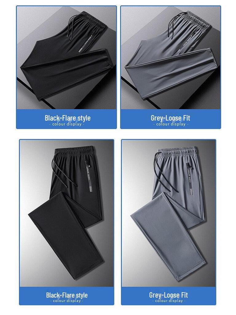 Herren Übergröße Schnelltrocknende Eisseide Sporthose - Leicht Sommer Casual