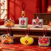 Cute Cartoon  Year Mascot Plush Pendant Keychain Festive Red Stuffed Doll Backpack Pendant Jewelry Accessories Toy Gift