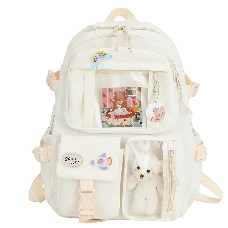 Kawaii Aesthetic Women Backpack School Bag for Teen Girls Japanese Korean Rucksack Student Bookbags Cute School Backpack Mochila