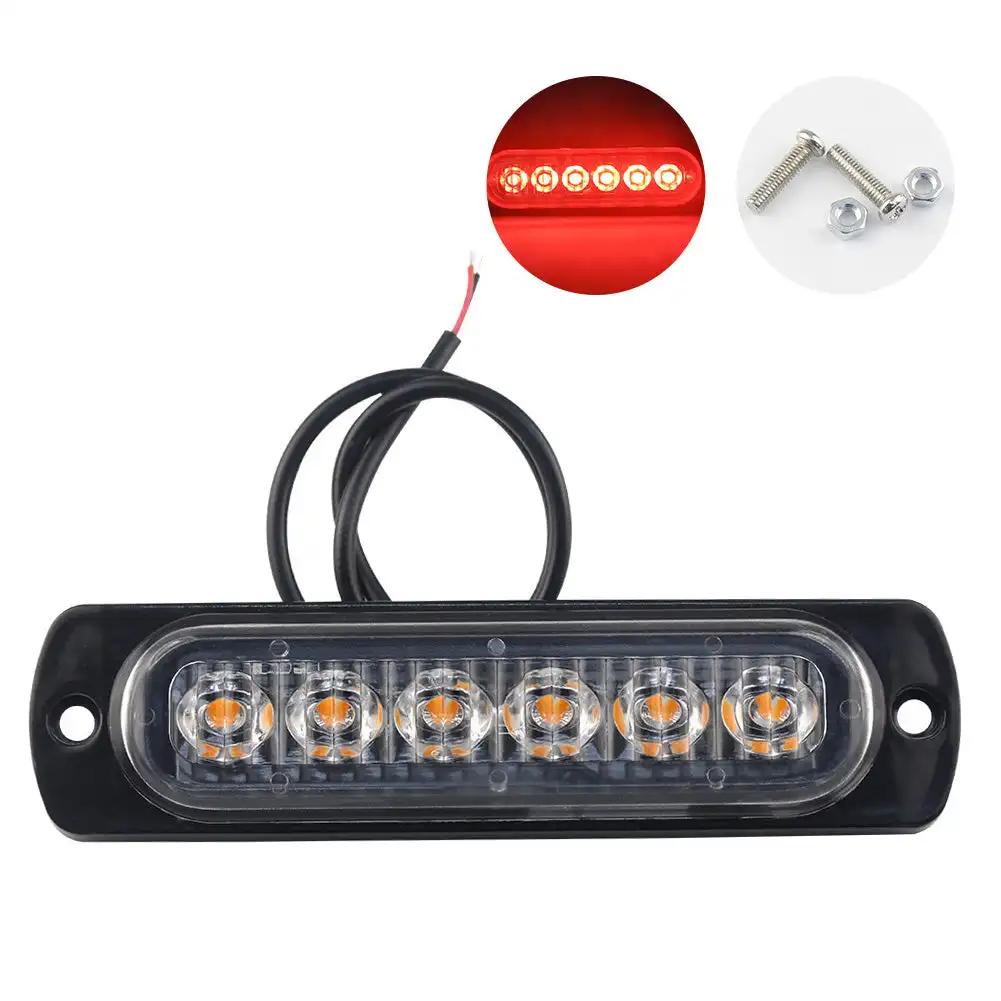6SMD 12V24VTruck LED Constant Warning Light Side Marker Grille Lightbar Car Beacon Indicators Light Lamp Amber Traffic  LEDlight