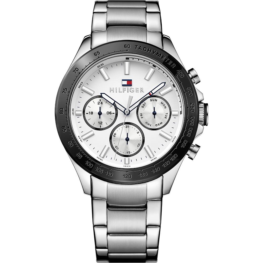 Tommy Hilfiger Hudson White Dial Silver Stainless Steel Bracelet Men s Quartz Watch 1791227 белый