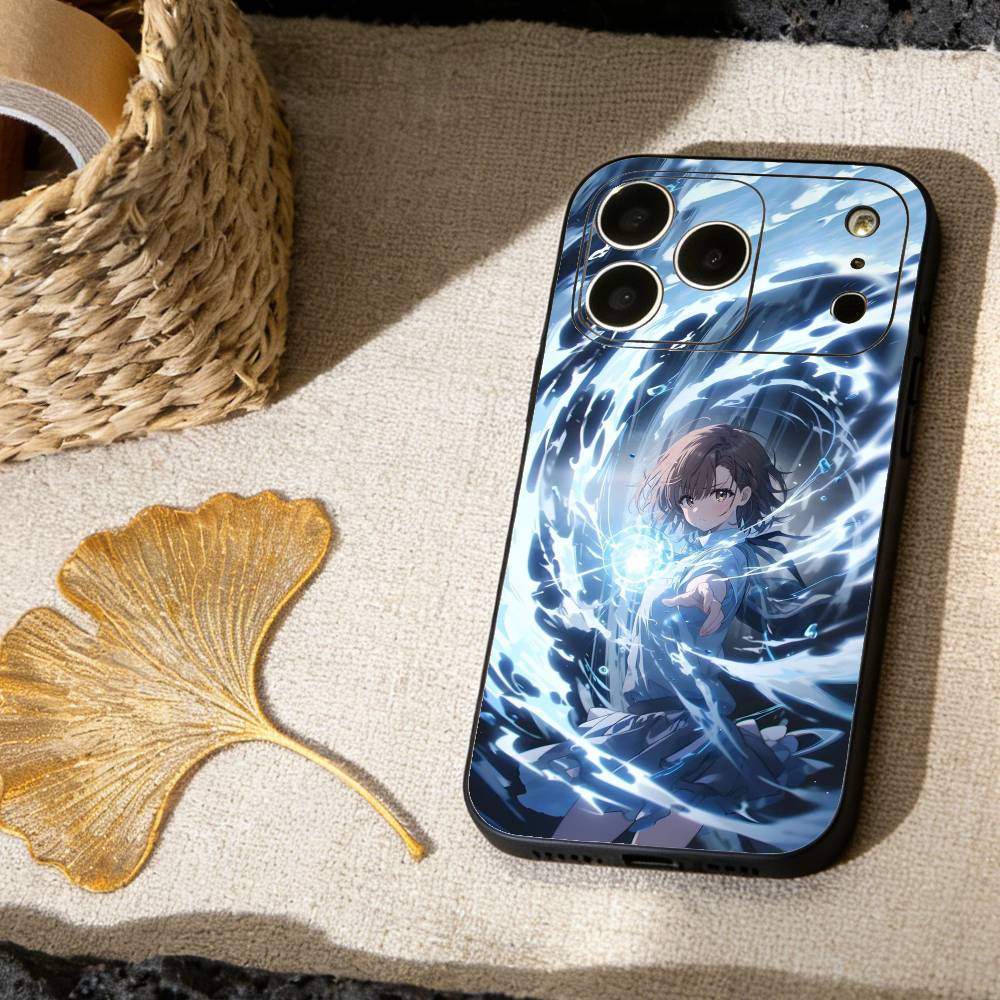 M-Misaka Mikoto Phone Case For iPhone 17,16,15,14,13,12,11 X XR Plus,Soft Silicone Black Cover