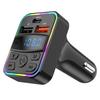 Car Fast Charge Bluetooth 5.0 FM Transmitter PD Dual Player Music Type-C Colorful Ambient MP3 Light Cigarette Lighter USB