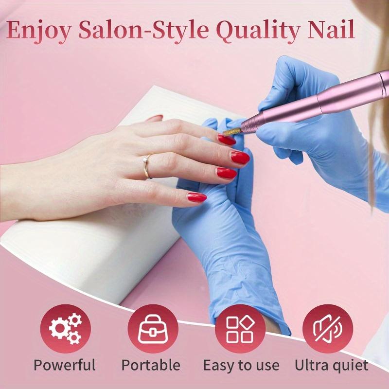 Electric Nail Drill Kit, Portable Electric Nail File for Acrylic Gel Nails, Professional Nail Drill Machine Efile Manicure Pedicure Tools