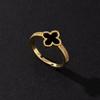 High-end Classic Four-leaf Clover Ring Casualcute Lucky Clover Women's Ring