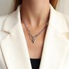 Tassel Heart Pendant Minimalist 18k Gold Titanium Clavicle Necklace Set