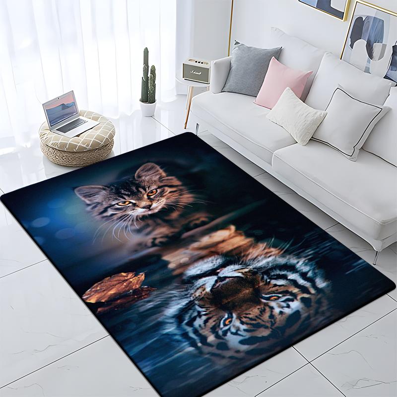 Animal Tiger Custom Picnic Mat Non Slip Carpet Living Room Mat Yoga Mat Home Decor Crawling Mat Carpet for Living Room Anime Rug