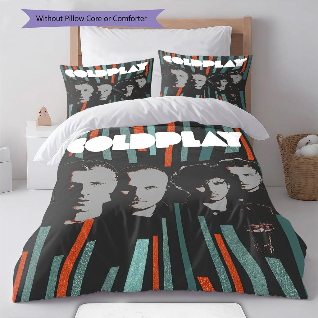 Coldplay  POSTER Bedding Quilt Set Quilt Cover Pillowcase Home Decoration Birthday Gift (1 * duvet cover + 2 * pillowcase, without core)