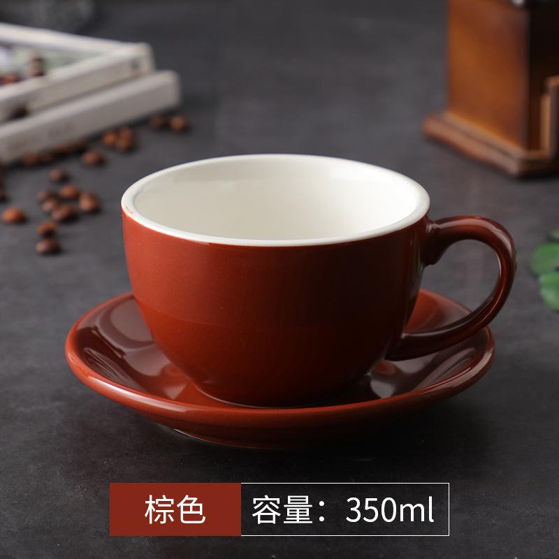 350ML Ceramic Large Capacity Coffee Cup Colorful Coffee Cup and Saucer Exquisite Afternoon Tea Dessert Tea Cup Couple's Mug Gift
