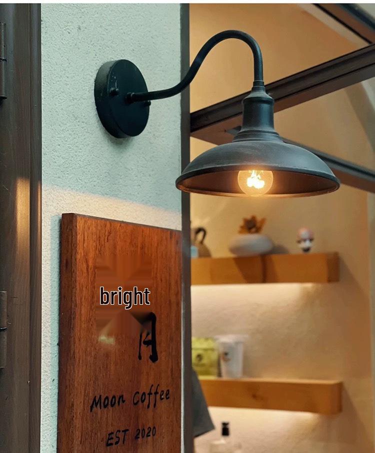 Retro Industrial Outdoor Wall Lamp - Iron Art for Hallway, Corridor, Balcony, or Restaurant