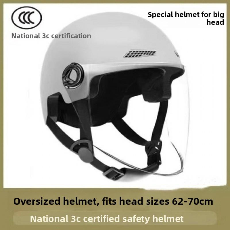 Large Electric Car Helmet Men's Large Head Circumference Extra Large Size Half Helmet