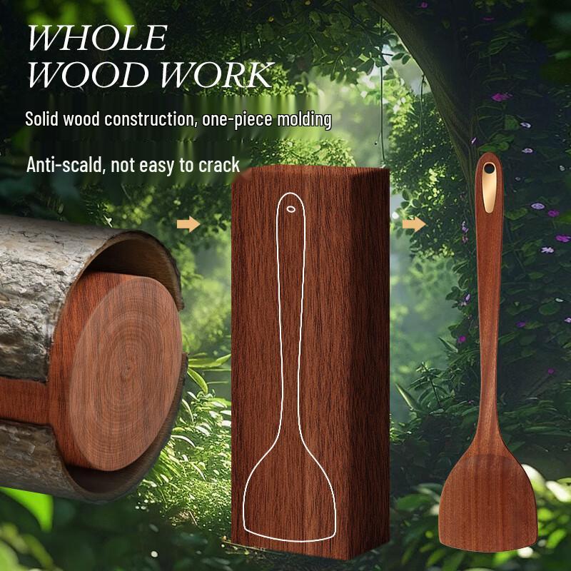 Tangzongkuai Ebony Wood Rice Spoon, 22.5cm