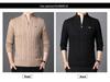 JEEP SPIRIT Men's Winter Half-Zip Fleece-Lined Knitted Sweater 2608