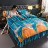 4pcs Bedding Set Fine Velvet Duvet Cover King Queen Size Thicken Quick Warm Coral Fleece Quilt Cover Bed Sheet Pillowcase