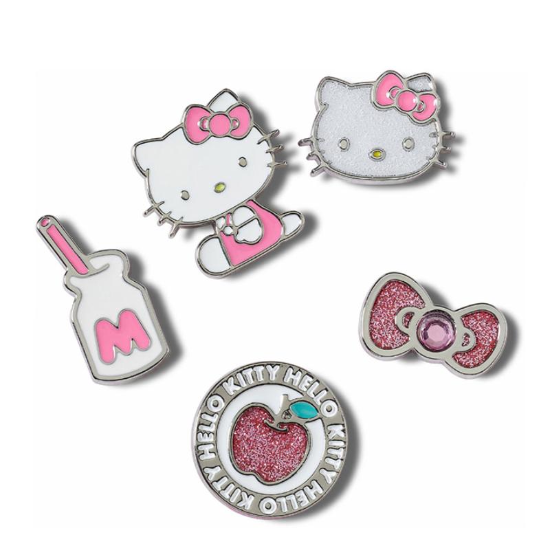 Crocs Hello Kitty Metal Five-Piece Set Zinc Alloy Shoe Accessories Women's Pink