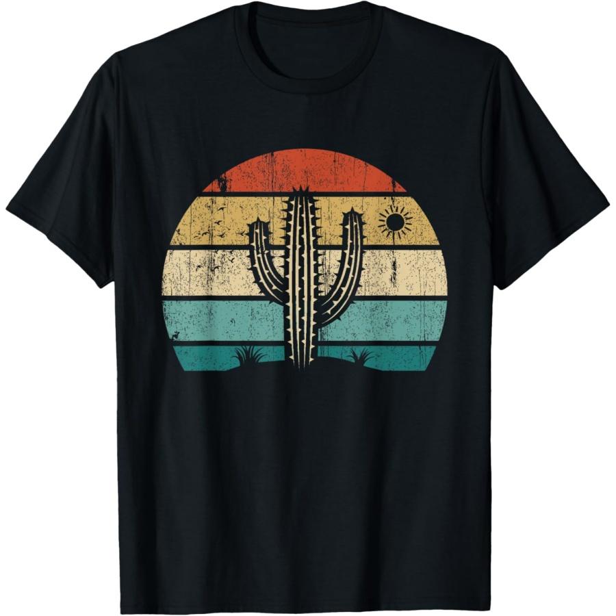 

Retro Vintage Saguaro Cactus Cactus Sunset Opuntia Cactaceae T-Shirt(1) XXXXXL чорний