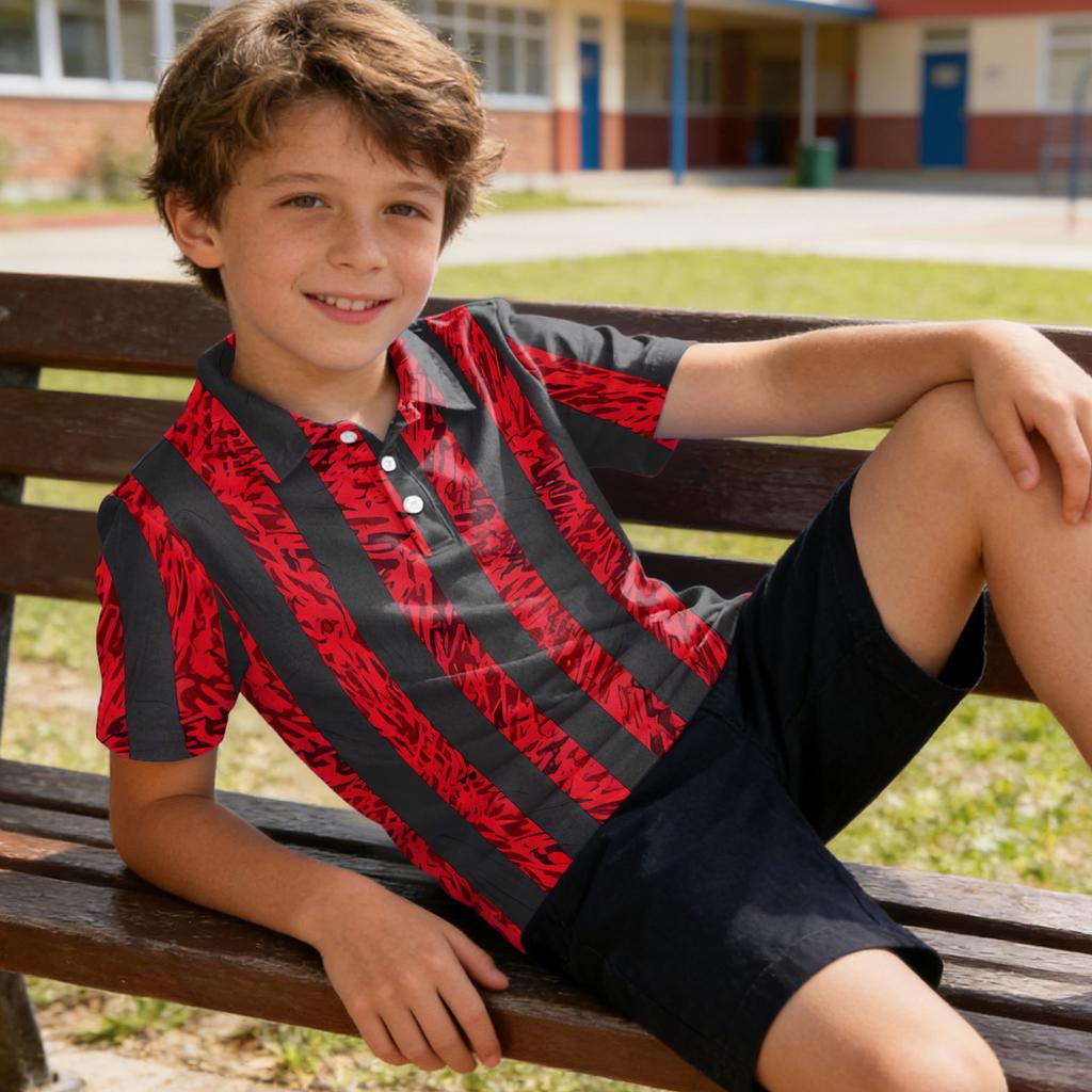Kids Polo Shirt Quick Dry Short Sleeve Collared T-Shirt Breathable Lightweight School Style Tee for Boys and Girls