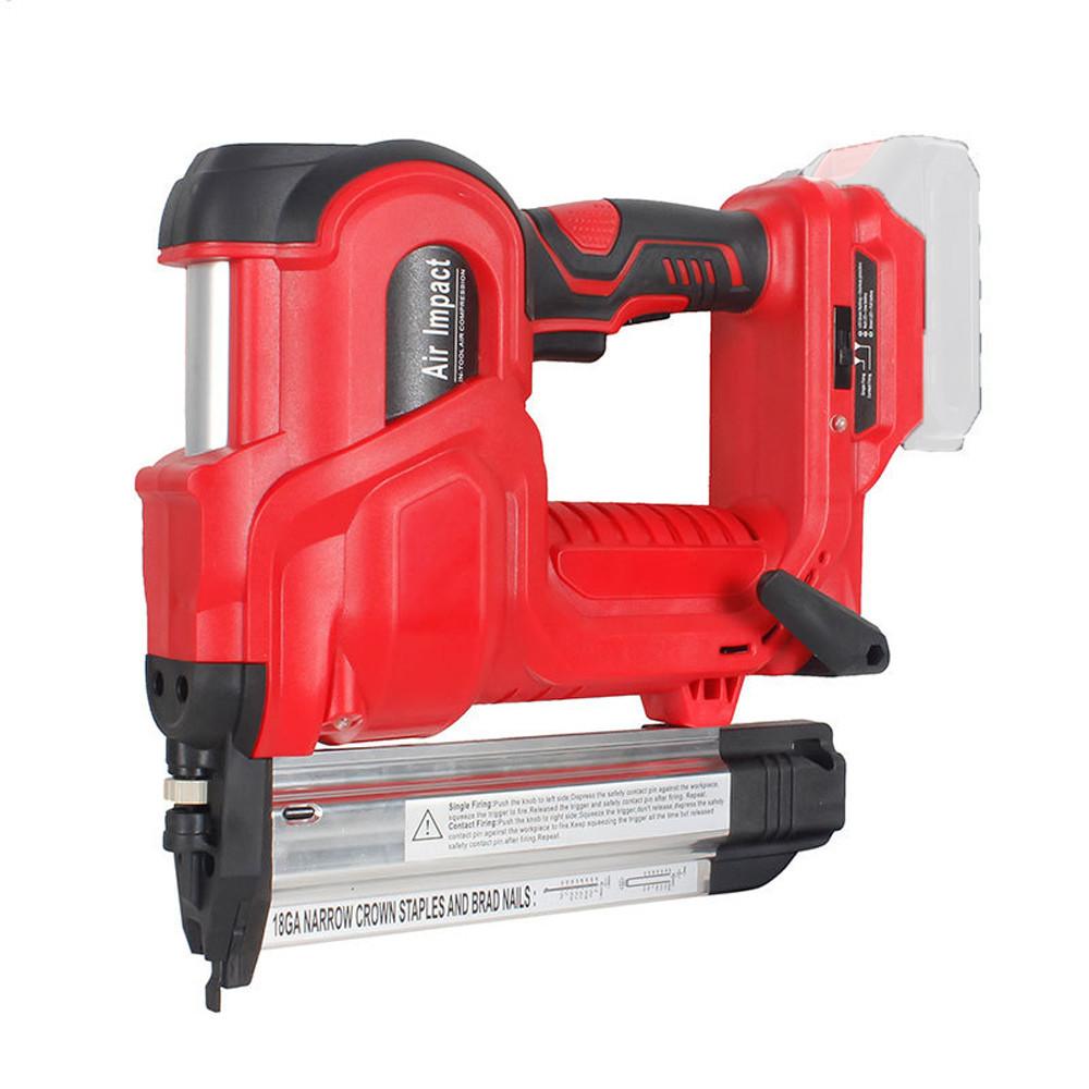 Cordless Protable Electric Nail Gun Straight/N-shape Nails Nailing Machine with 50mm 32mm Nails Rechargeable Nailer For Battery