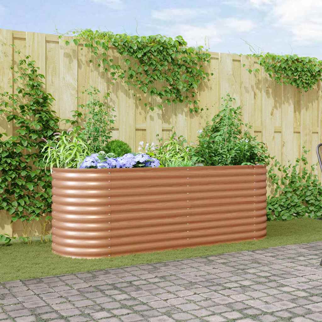 Elevated Planter Box Brown 240 x 80 x 81 cm Steel