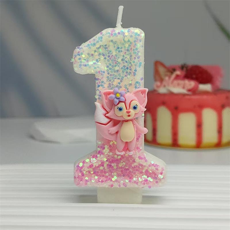 Exquisite Cute Cartoon Linnabelle Digital Candle Birthday Cake Atmosphere Birthday Decoration Candle Styles