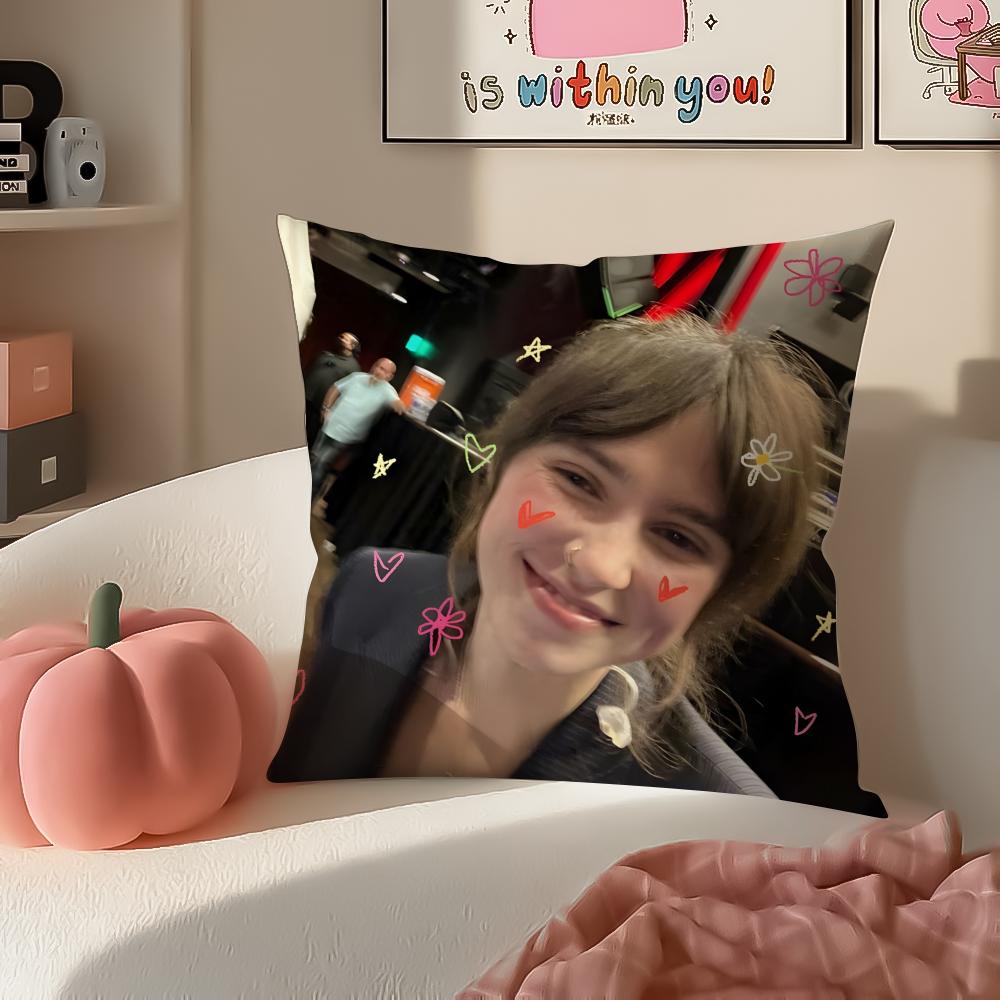 Mellow Indie American Singer CClairo Cushion Cover Pillowcase Short Plush Invisible zipper Room Sofa Cushion Cover