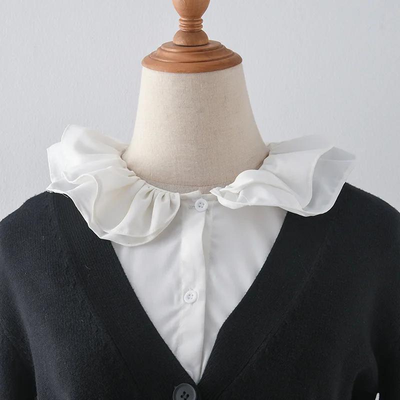 Double Layers Fake Collar for Women's Shirt Detachable Collar False Collar Top Girls Removable Sweater Shirt Clothing Accessory
