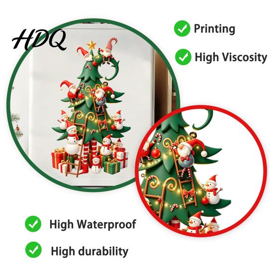 Christmas Gnome Window Decals Tree Stickers with And Snowman Removable Glass Stickers PVC Gift for Friends Family Waterproof Wall Art Decor Holiday