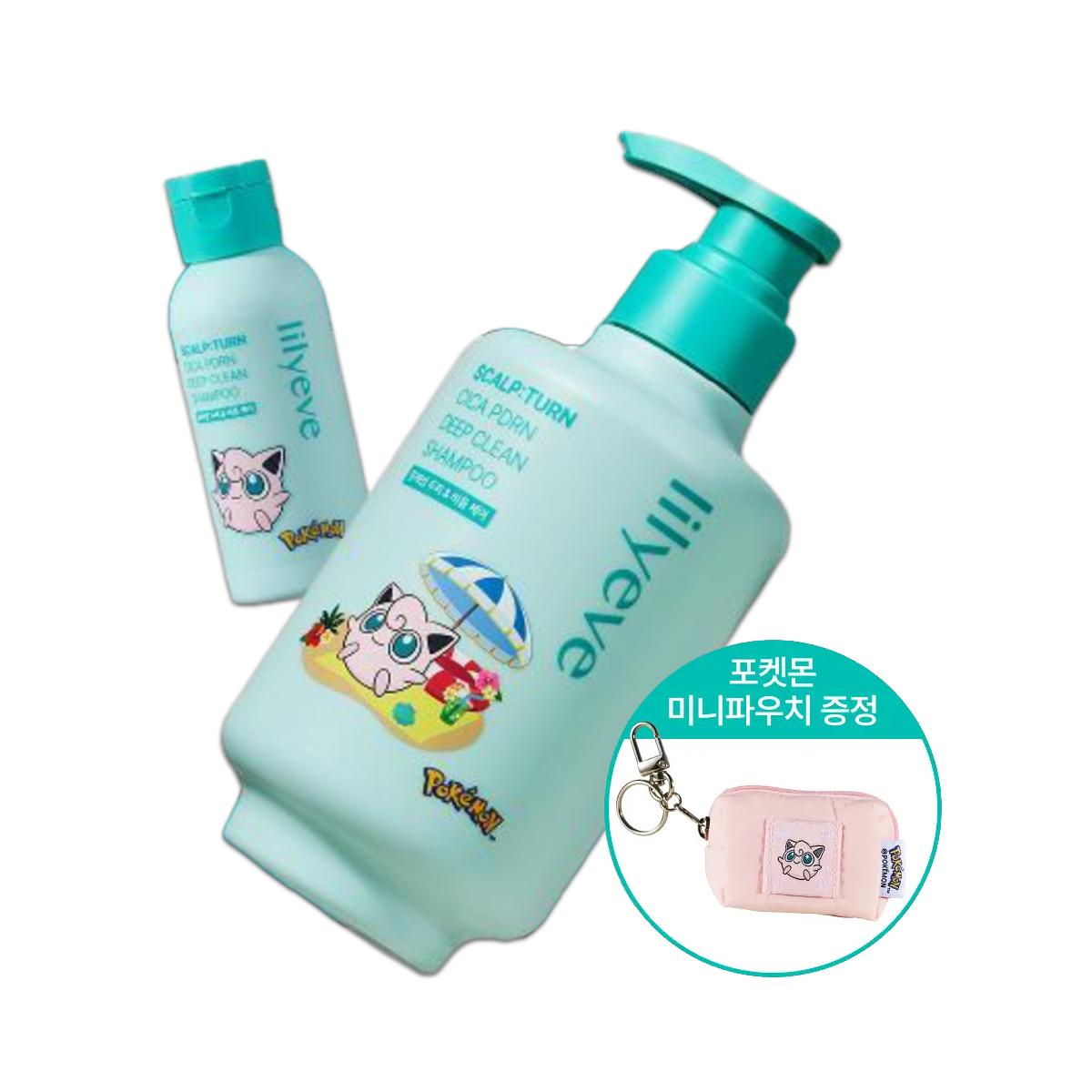 Lilyeve Scalpturn Cica PDRN Deep Clean Shampoo Set Korean Scalp Care Shampoo(500g + 100g + Mini Pouch) 500 g + 100 g + Mini Pouch