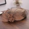 Fashion Elegant Mesh French Vintage Beret Warm Woolen Retro Sheepskin Mini Hat British Vintage Cap Socialite Style