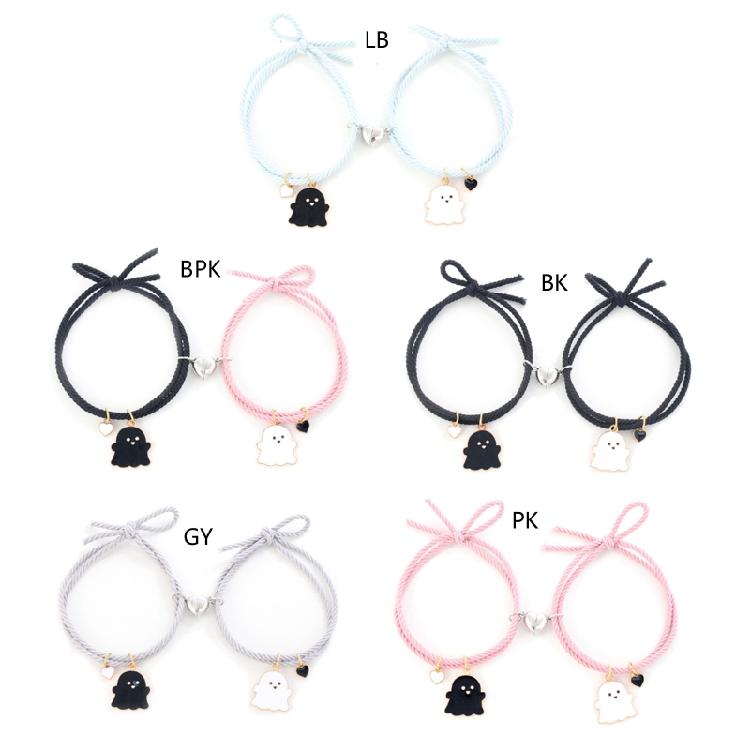 Halloween Cartoon Ghost Pendant Braided Bracelet Gifts Friendship Jewelry