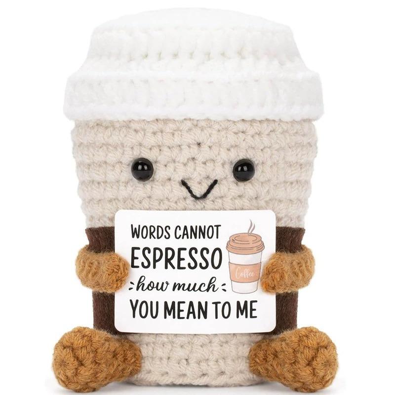 Positive Energy Potato Pocket Hug Handmade AnimalCrochet Mini Doll Funny Wool Gift for Friends or Lover Emotional Support Plant