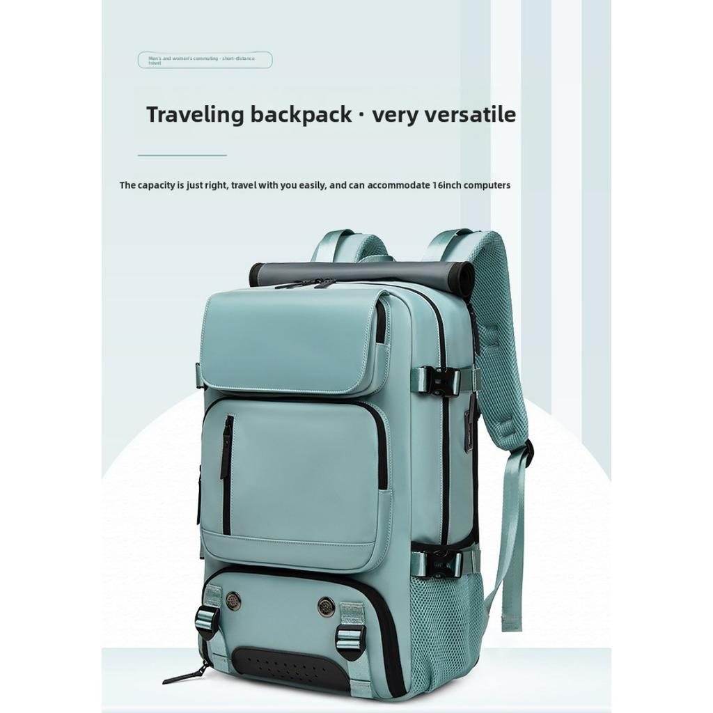 Men's Large Capacity Travel Backpack with Shoe Compartment, 17.3-Inch Laptop Bag, Adjustable Shoulder Straps, Multiple Zippered Pockets