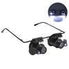 Glasses Type DualLens Magnifier with 2 LED Lights for Electronics Jeweler Watch Repair