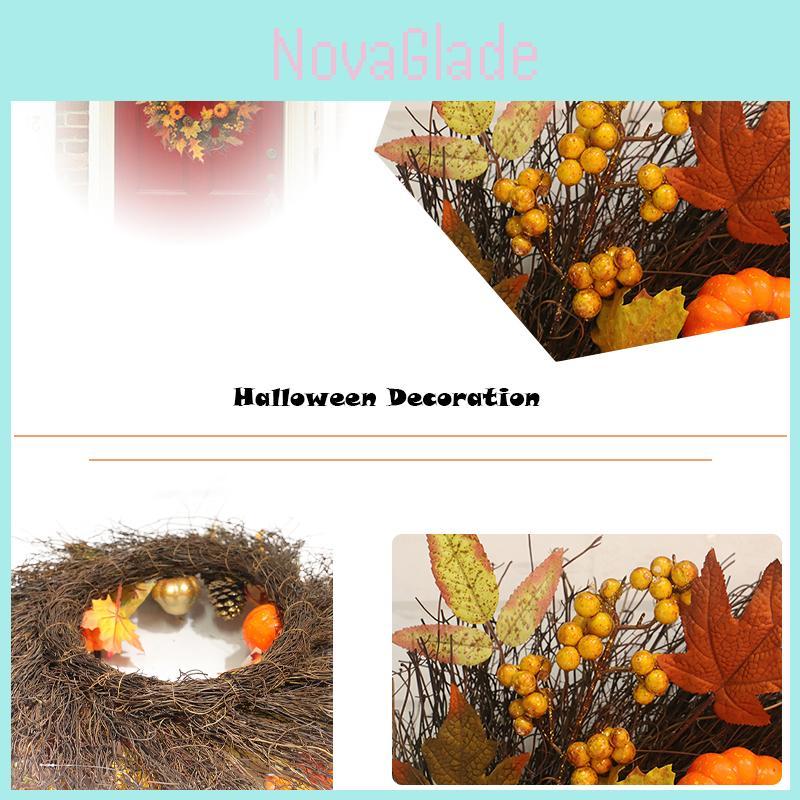 For Garland Simulation Wedding Home Party Decoration Fall Door Wreath Autumn