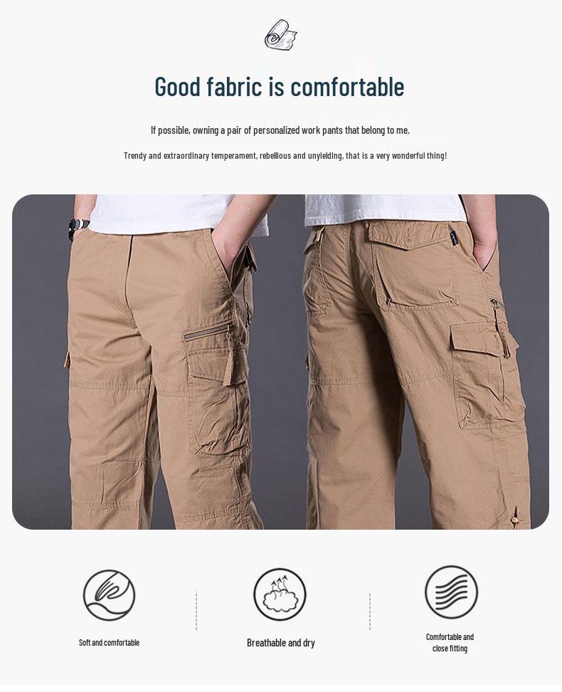 Men's Summer Loose Cargo Capri Pants - Plus Size, Multi-pocket, Mid-length, Outdoor Sports Casual Shorts