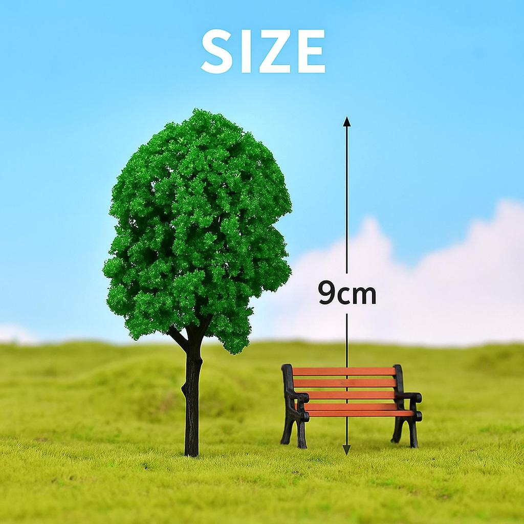 Pureseek Baum Modelleisenbahn Sandspiel Set aus Dunkelgrün Modellen, Bäumen, Modellen, Therapie, Gebäuden, Pädagogisch, Landschaft, 20, Ca.. 9cm,