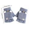 Winter Women Knitted Gloves Thick Woolen Female Mittens Cute Flip Fingerless Exposed Finger Girl Gloves For Cycling Hand Warmer
