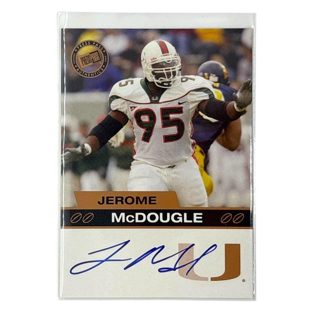 Used PRESS PASS NFL Card JEROME McDOUGLE Free Shipping Used IT1