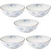 Mino Ware Dinnerware Set of Small 12cm Microwave and Dishwasher Made In Product Number 564617 "Line Arabesque" 5, Bowls, Plates, Approx. Diameter,