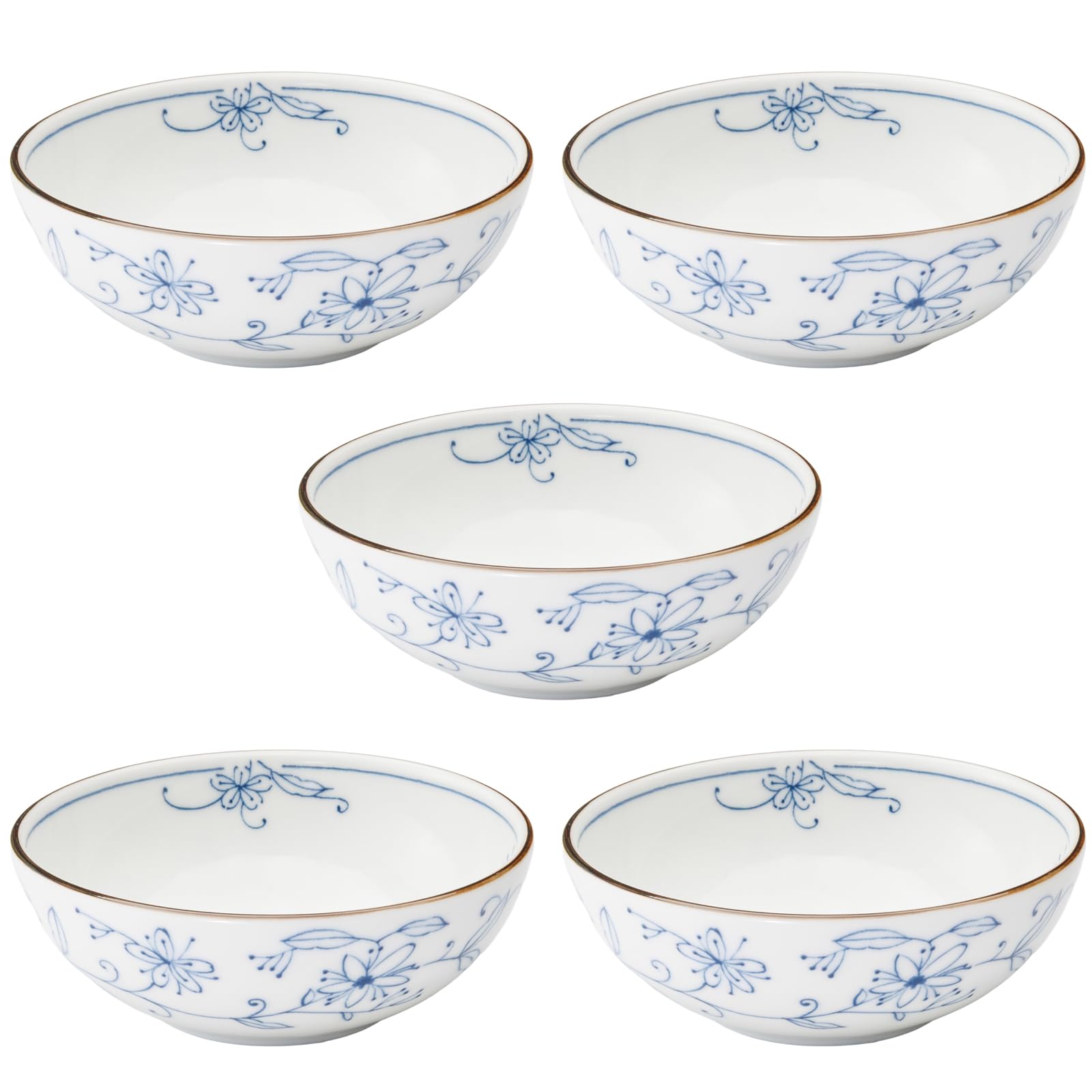 

Mino Ware Dinnerware Set of Small 12cm Microwave and Dishwasher Made in Product Number 564617 Line Arabesque 5, Bowls, Plates, Approx. Diameter, синий