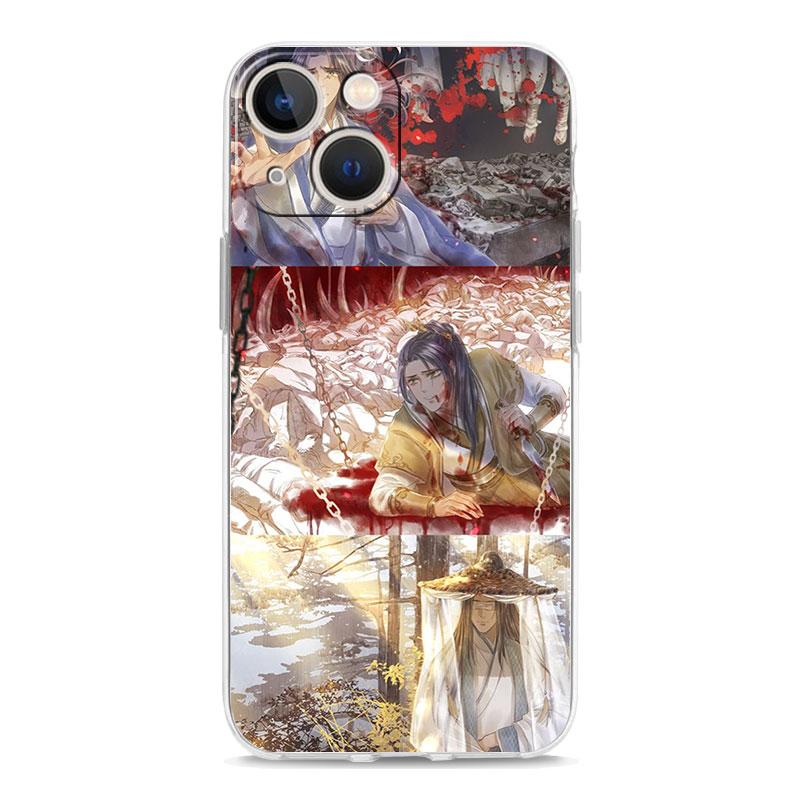 Handyhülle für iPhone 15 14 13 12 Mini 11 Pro Max XS X XR 7 8 Plus Transparente TPU-Hülle Comic Man Erha und sein weißer Katzenmeister