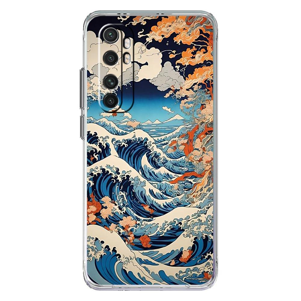 Phone Case For Xiaomi Poco X6 X5 NFC X3 F6 F5 Pro F4 F3 M3 14 13T 12T 12 13 Lite 11 Mi 5G Clear Cover Japanese Landscape