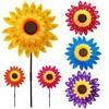Diameter 36+25cm Rotating Sunflower Stake Standing Lawn Flower Pinwheel  Outdoor Party Picnic Decor