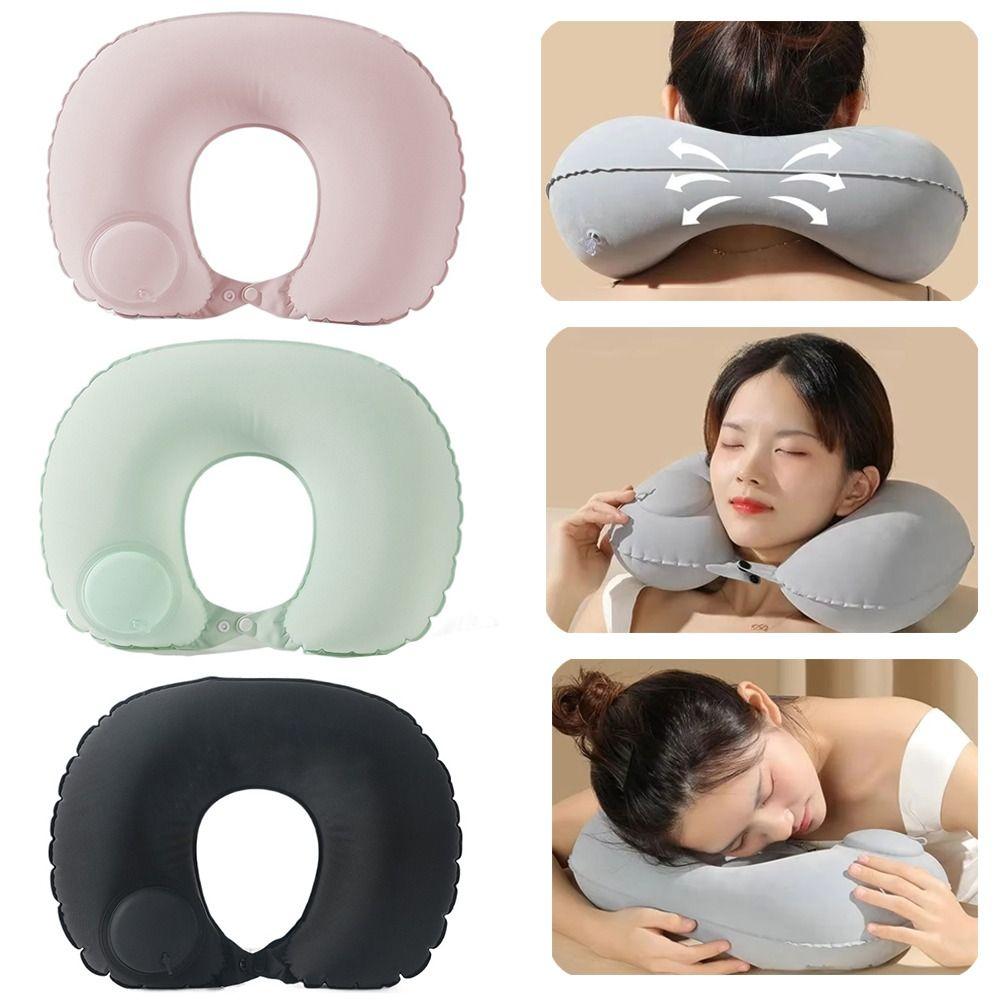 

Enlarged Neck Pillow Support Head Airplane Pillow Durable U-shaped Pillow Travel сірий