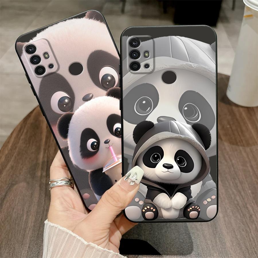 Case for Motorola Moto G60s G52 G53 G30 G22 Edge40 Edge 20 Pro 30 Lite G51 G73 G50 G71 G32 Phone Cover Cute Panda