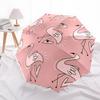 1pc Flamingo Pattern Umbrella Portable Home Essential Umbrella Folding Umbrella Durable Iron Frame Yy251128032