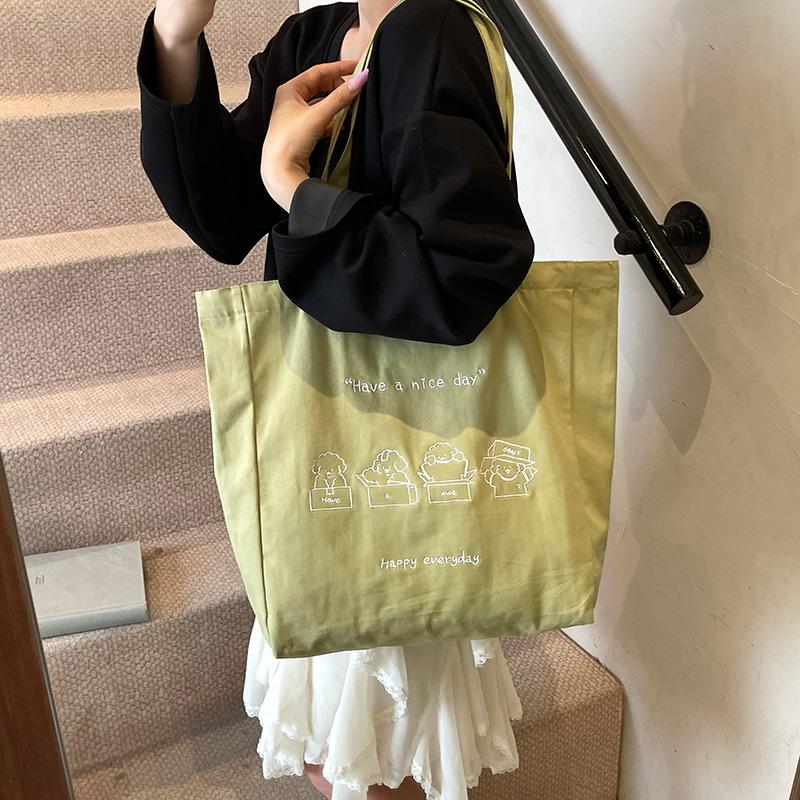 

Trend Simple Printing Large-Capacity Shoulder Bag Women S Versatile Casual Simple Niche Commuter Tote Bag коричневый