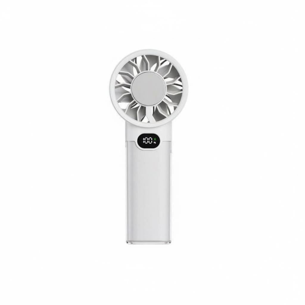 Handheld Cooling Fan Digital Display Ice Cooling Fan Electronically Commutated Engine Triple-Function Design for Commuters