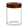 Glass Airtight Coffee Bean Jar with One-Way Vent and Wooden Lid for Food Storage and Preservation