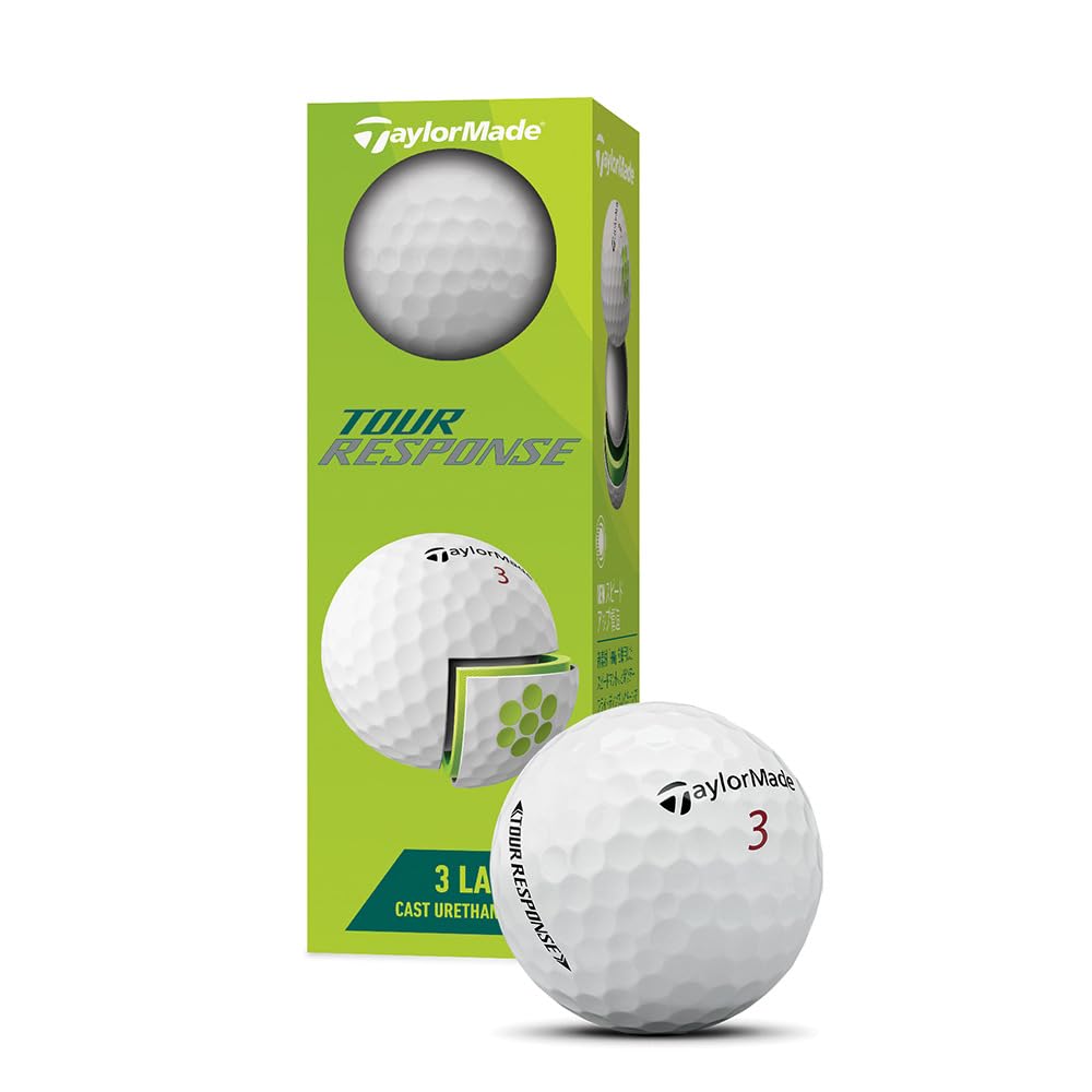 TaylorMade Tour Response SV Golf Balls (White/FF/Men's) - Pack of 3